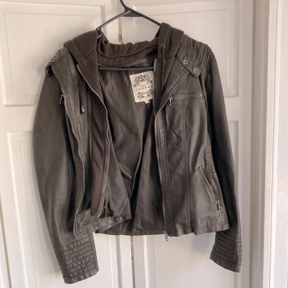 Faux-Leather jacket with built in layer